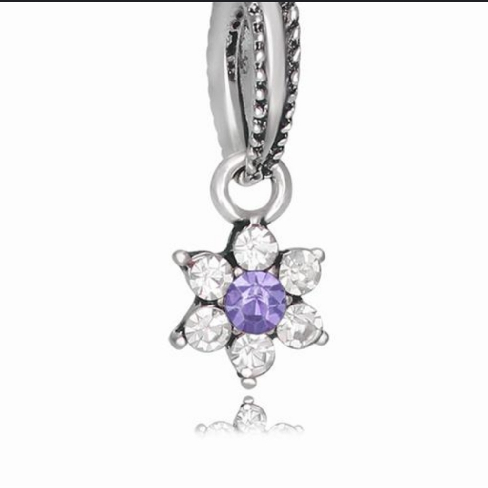 Authentic Pandora 925 ALE Forget me knot Charm Bead 791833ACZ